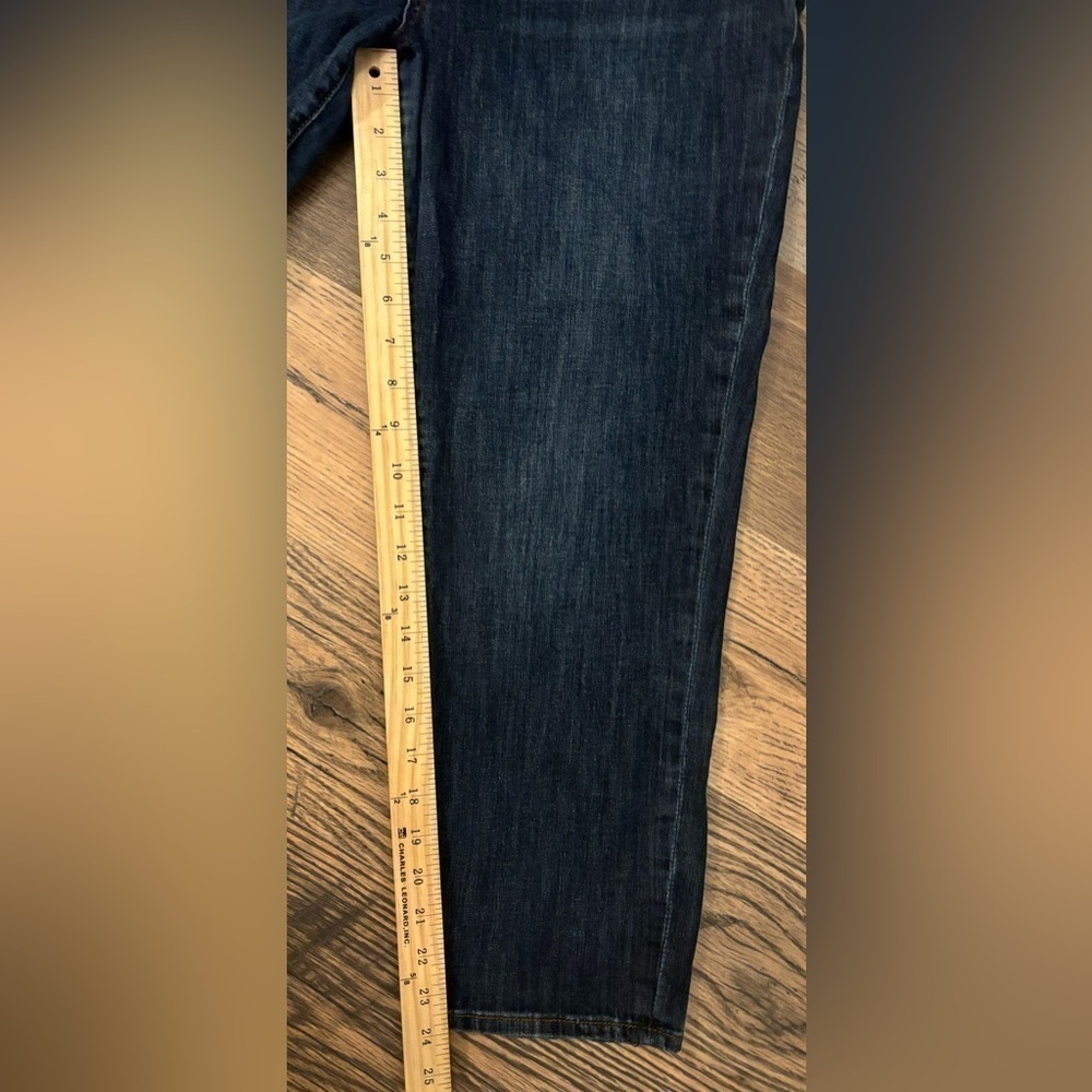 Kut From the Kloth‎ Bardot Crop Skinny Boyfriend Jeans Dark Cotton Wash Size 12 - Picture 3 of 11
